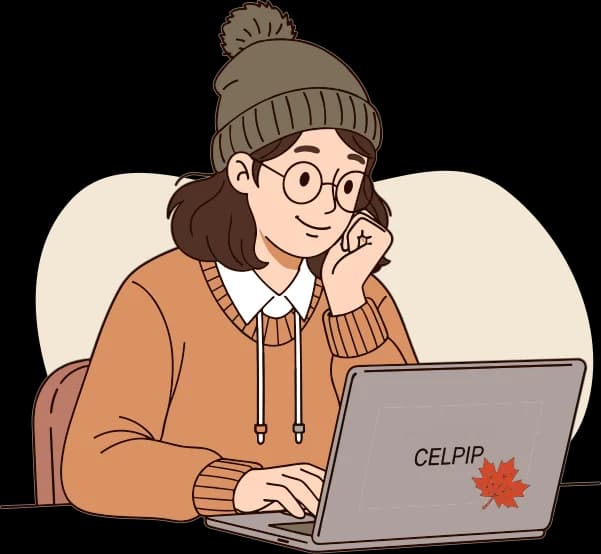 Student registering for the CELPIP test on a laptop